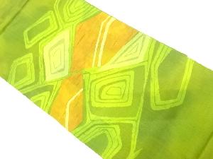 ふくれ織　抽象模様織り出し　名古屋帯